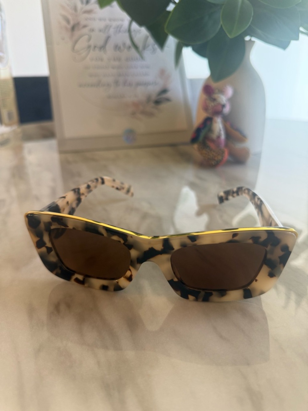 BANBE The Crawford Tortoiseshell Cat Eye Sunglasses with Gold Trim